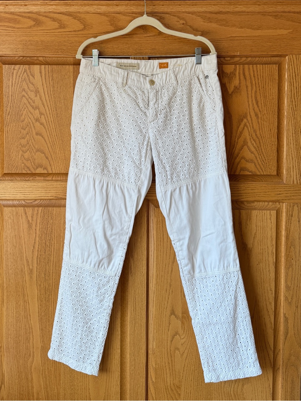 Pilcro and the Letterpress (Anthropologie) “Hyphen” Eyelet Panel Pants - Size 28